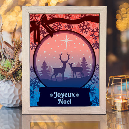 Joyeux Noel 15 – 3D Lightbox SVG File for Cricut & Silhouette