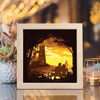 Lighthouse Square – 3D Lightbox SVG File for Cricut & Silhouette