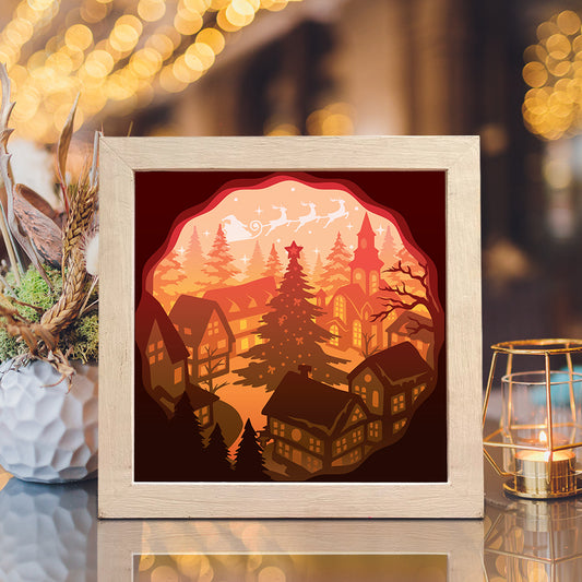Christmas Village 2 – 3D Lightbox SVG File for Cricut & Silhouette