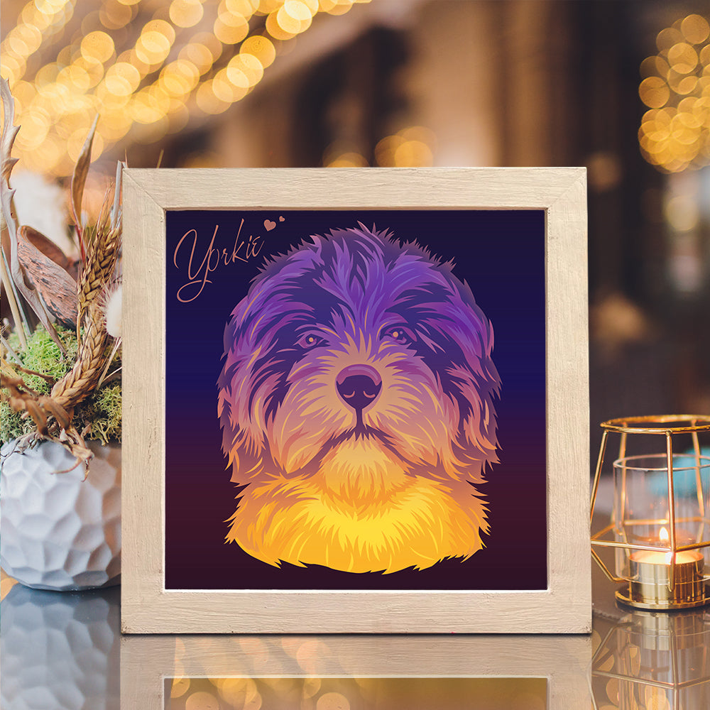 Yorkie – 3D Lightbox SVG File for Cricut & Silhouette