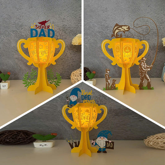 Pack 3 Father's Day - 3D Father Paper Lantern File  - Cricut File  - VEKTOR KRAFT
