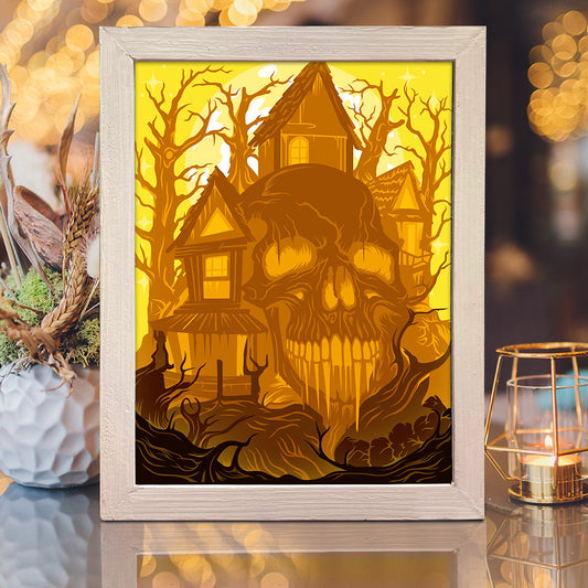 Halloween House - 3D Halloween Papercut Lightbox File - Cricut File - VEKTOR KRAFT