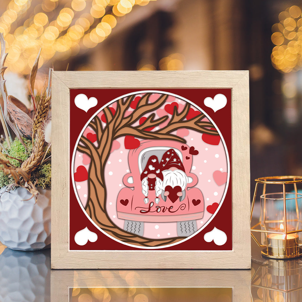 Gnome Truck Valentine – 3D Shadow Box SVG File for Cricut & Silhouette
