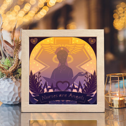 Nurses are Angels – 3D Lightbox SVG File for Cricut & Silhouette