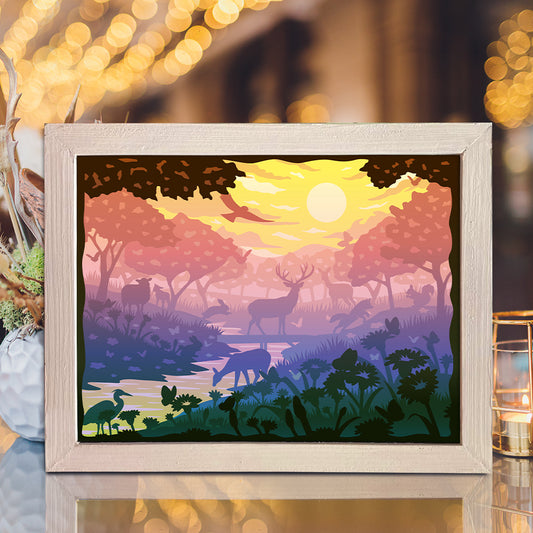 Spring - 3D Landscape Papercut Lightbox File - Cricut File - VEKTOR KRAFT