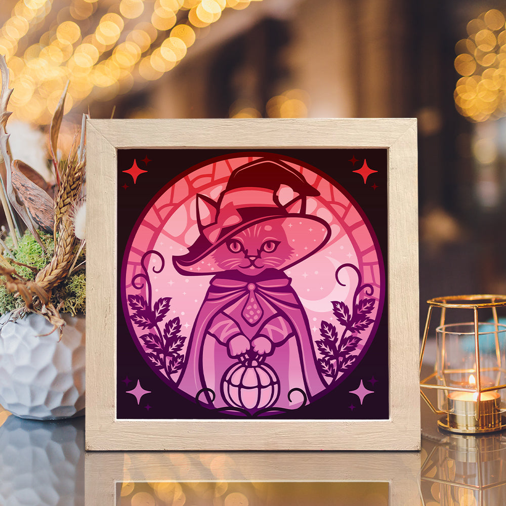 Witch Cat 2 – 3D Lightbox SVG File for Cricut & Silhouette
