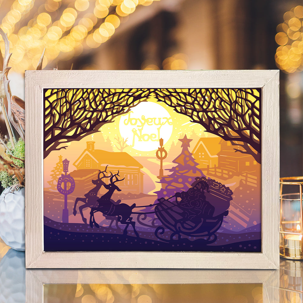 Joyeux Noel 8 – 3D Lightbox SVG File for Cricut & Silhouette