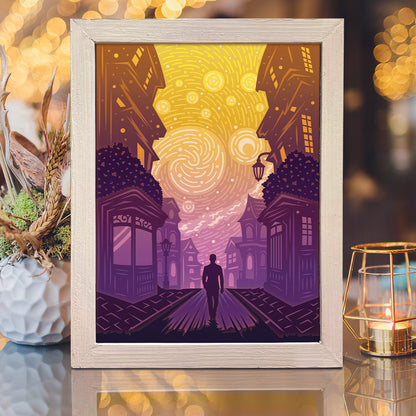 Starry Night 2 – 3D Lightbox SVG File for Cricut & Silhouette