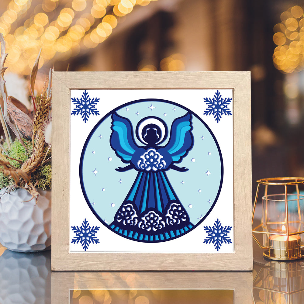Snow Angel – 3D Christmas Paper Cut Shadow Box File - Cricut File - (8x8 inches) - VEKTOR KRAFT