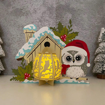 Owl 5 - 3D Christmas Lantern File - Cricut File  - VEKTOR KRAFT