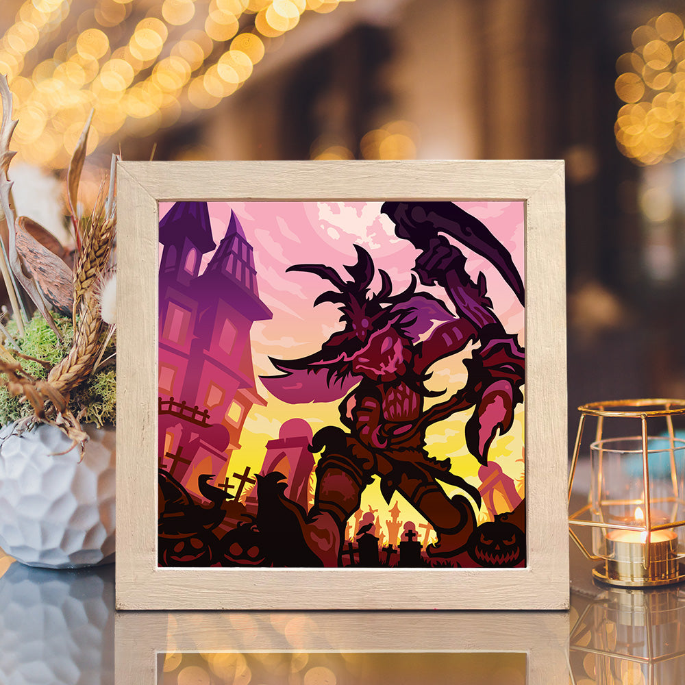 Pumpkin Demon – 3D Lightbox SVG File for Cricut & Silhouette