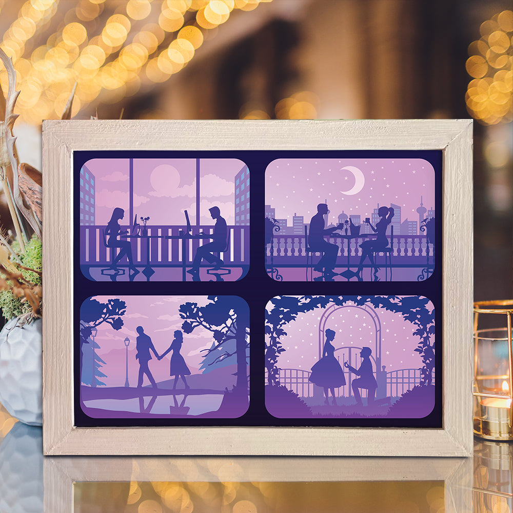 Love Story – 3D Lightbox SVG File for Cricut & Silhouette