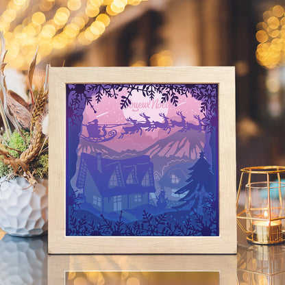 Joyeux Noel 6 Square – 3D Lightbox SVG File for Cricut & Silhouette
