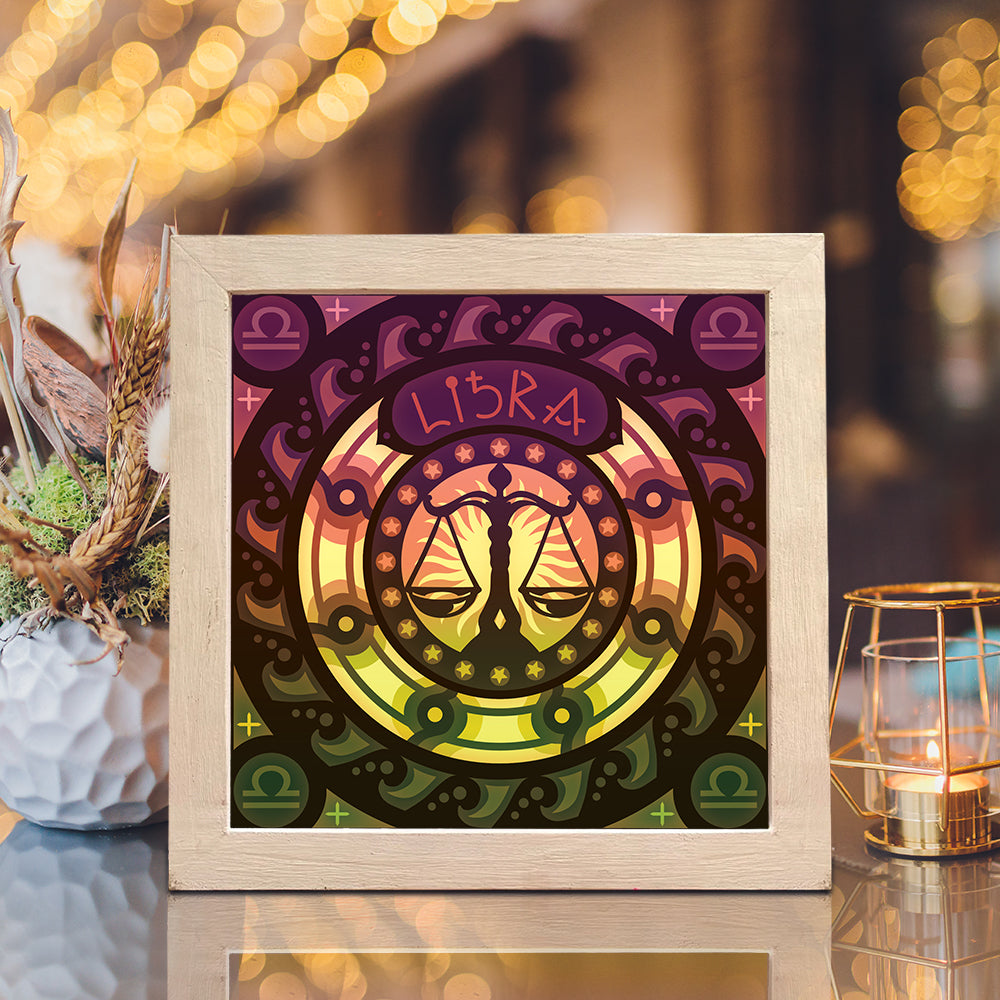 Libra – 3D Lightbox SVG File for Cricut & Silhouette