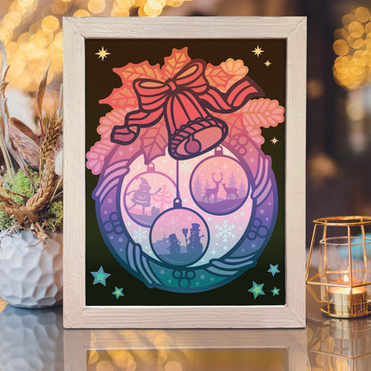 Merry Christmas 20 – 3D Lightbox SVG File for Cricut & Silhouette