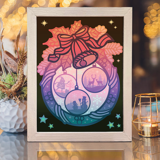 Merry Christmas 20 – 3D Lightbox SVG File for Cricut & Silhouette