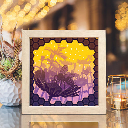 Honey Bee – 3D Lightbox SVG File for Cricut & Silhouette