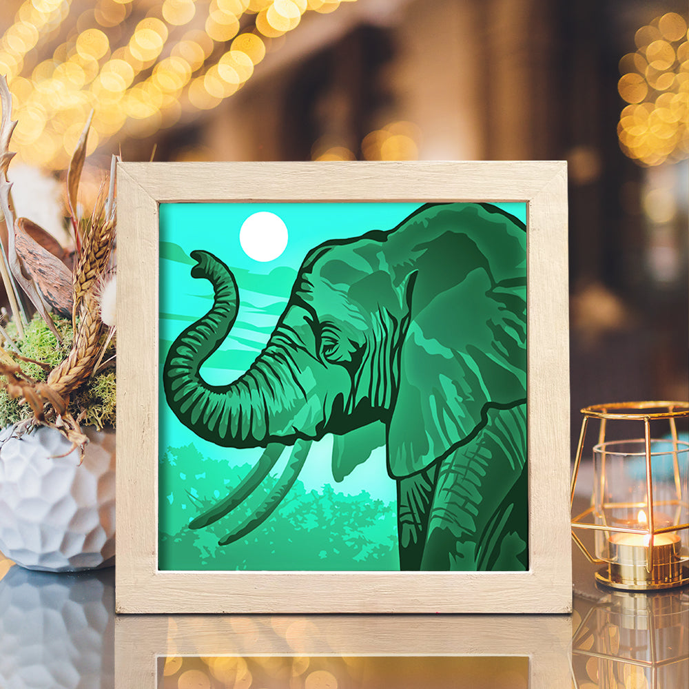Elephant Portrait – 3D Lightbox SVG File for Cricut & Silhouette