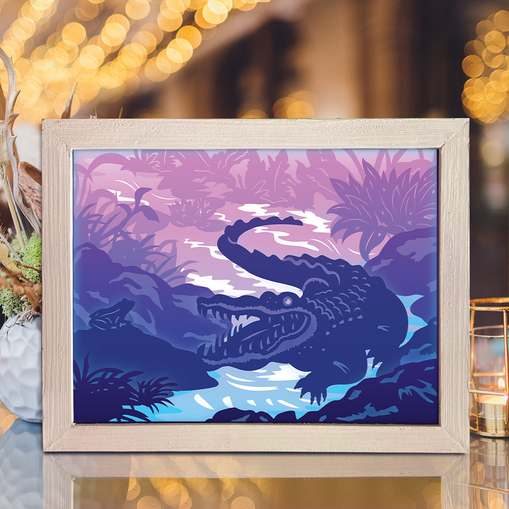 Crocodile – 3D Lightbox SVG File for Cricut & Silhouette