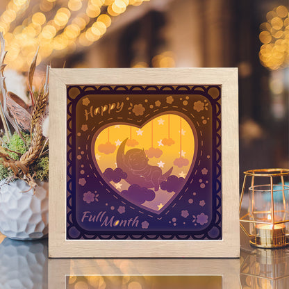 Happy Baby Full Month - 3D Father Papercut Lightbox File - Cricut File - VEKTOR KRAFT