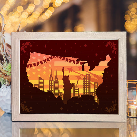 Patriotic - 3D Special Occasions Papercut Lightbox File - Cricut File - VEKTOR KRAFT