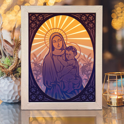 Virgin Mary 2 – 3D Lightbox SVG File for Cricut & Silhouette