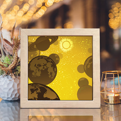Plannet 1 Square – 3D Lightbox SVG File for Cricut & Silhouette
