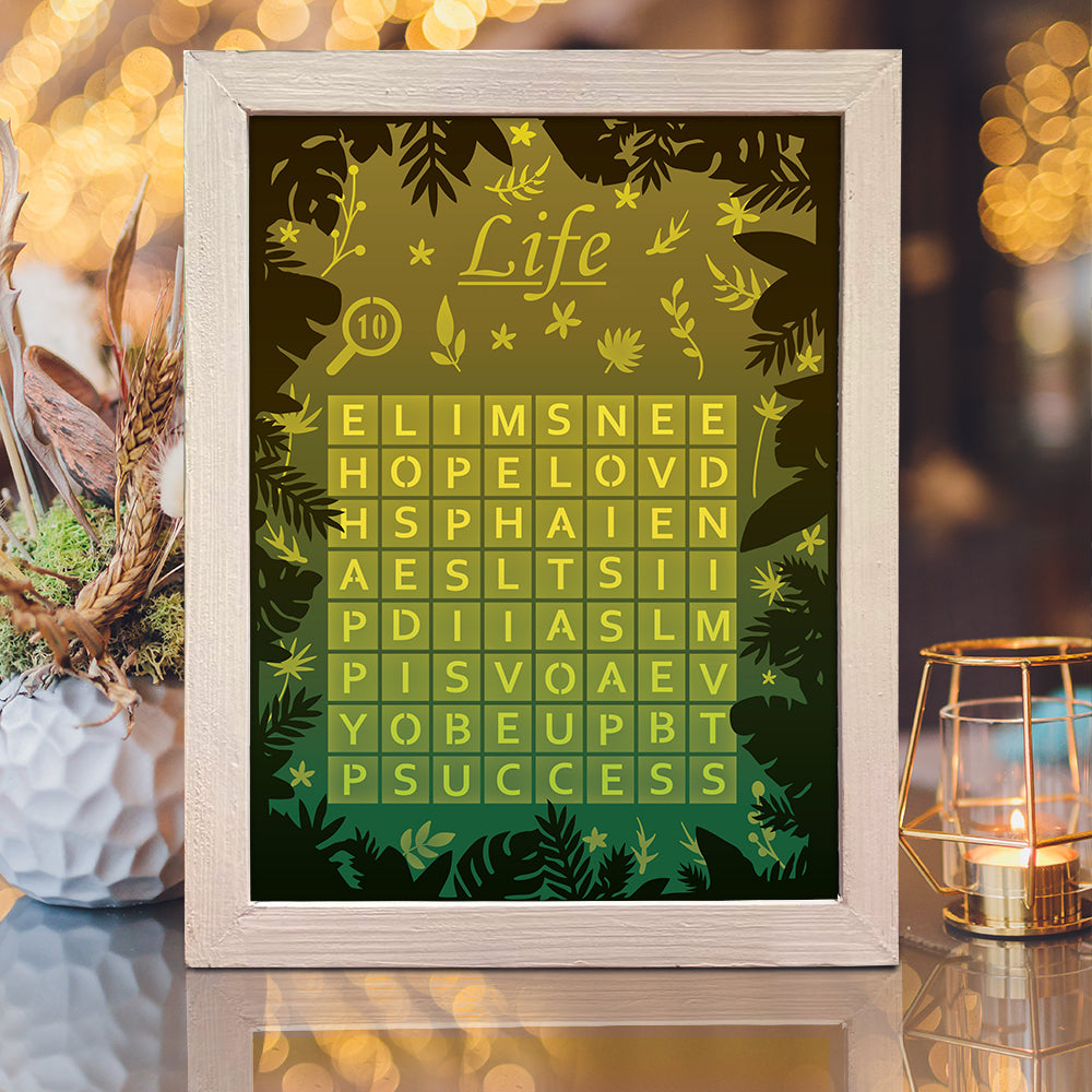 Word Search – 3D Lightbox SVG File for Cricut & Silhouette