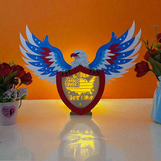 4th Of July 2 – 3D USA Eagle Box File - Cricut File - VEKTOR KRAFT