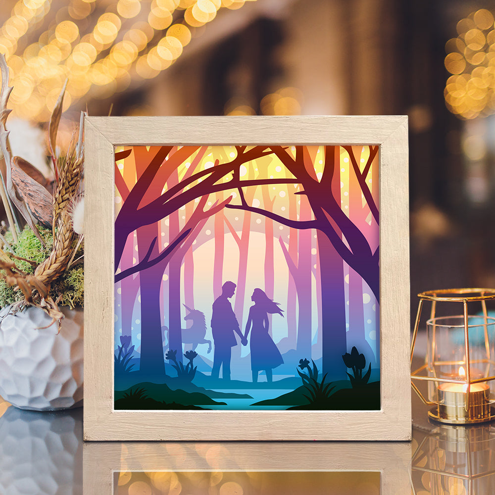 Couple In The Forest – 3D Lightbox SVG File for Cricut & Silhouette
