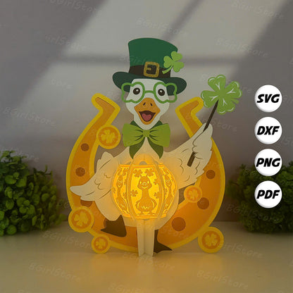Patrick's Day Duck – 3D Lantern SVG File for Cricut & Silhouette
