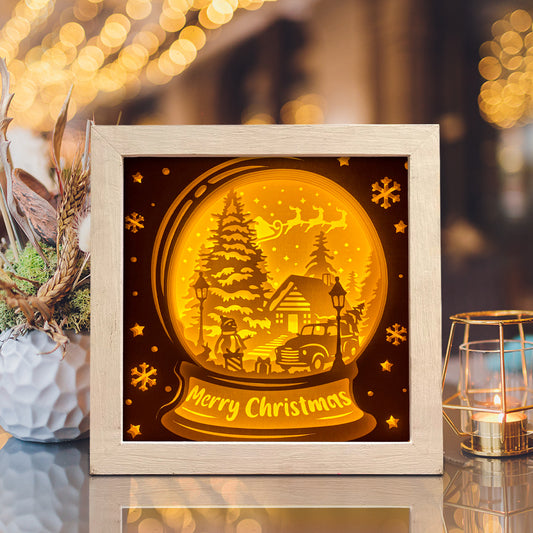 Christmas Snowball 2 – 3D Lightbox SVG File for Cricut & Silhouette