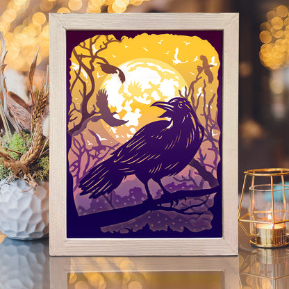 Raven – 3D Lightbox SVG File for Cricut & Silhouette