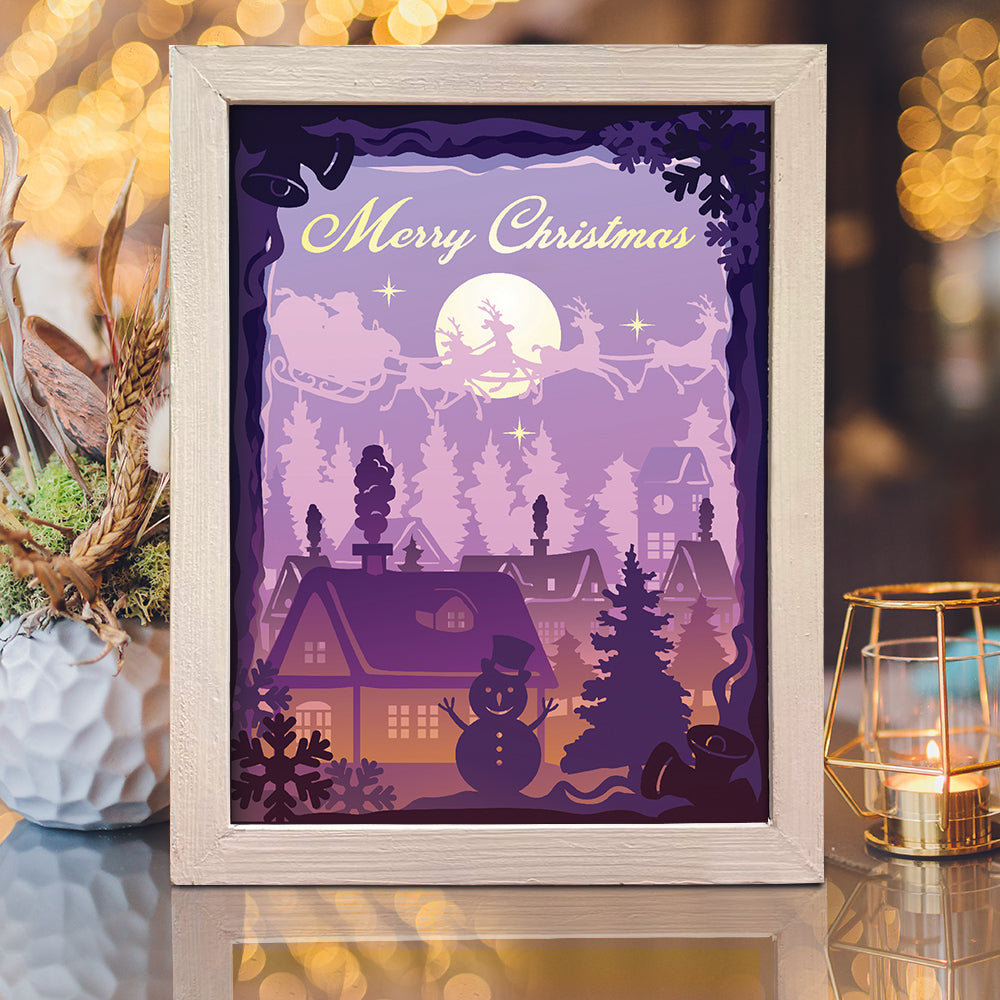 Merry Christmas 9 – 3D Lightbox SVG File for Cricut & Silhouette
