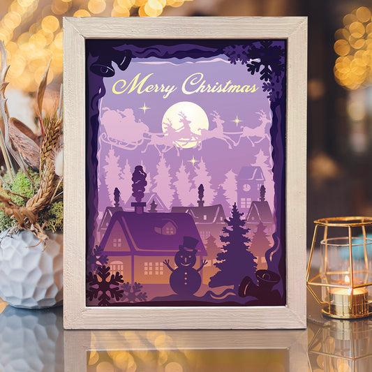 Merry Christmas 9 – 3D Lightbox SVG File for Cricut & Silhouette