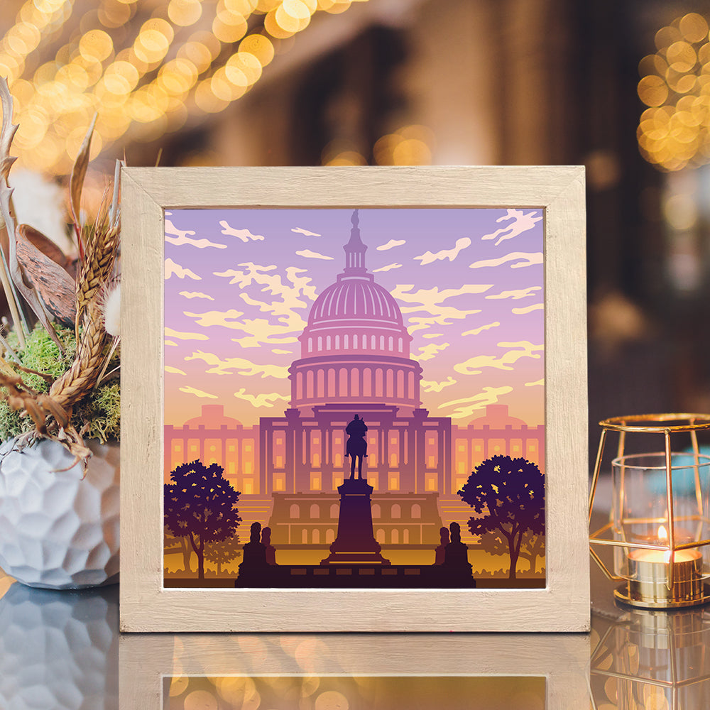 Washington DC – 3D Lightbox SVG File for Cricut & Silhouette