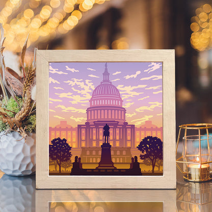 Washington DC – 3D Lightbox SVG File for Cricut & Silhouette