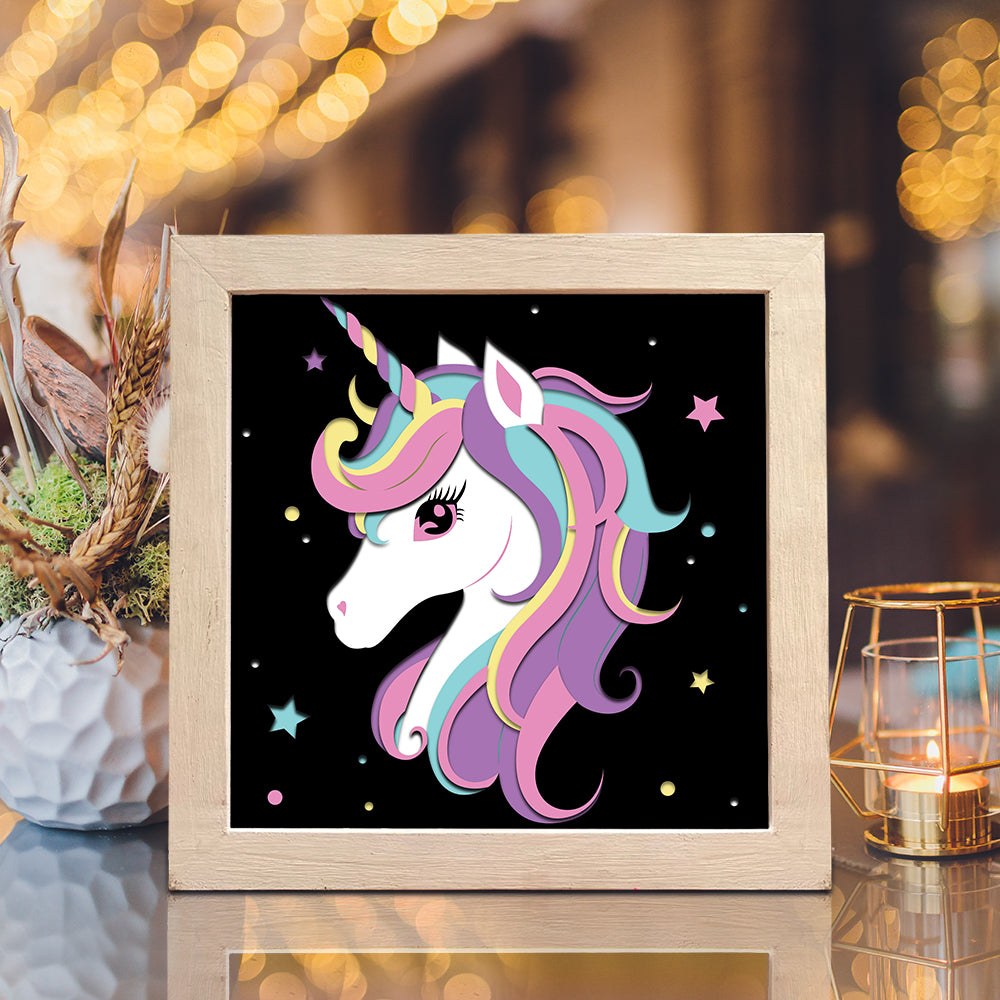 Unicorn 3 – 3D Lightbox SVG File for Cricut & Silhouette