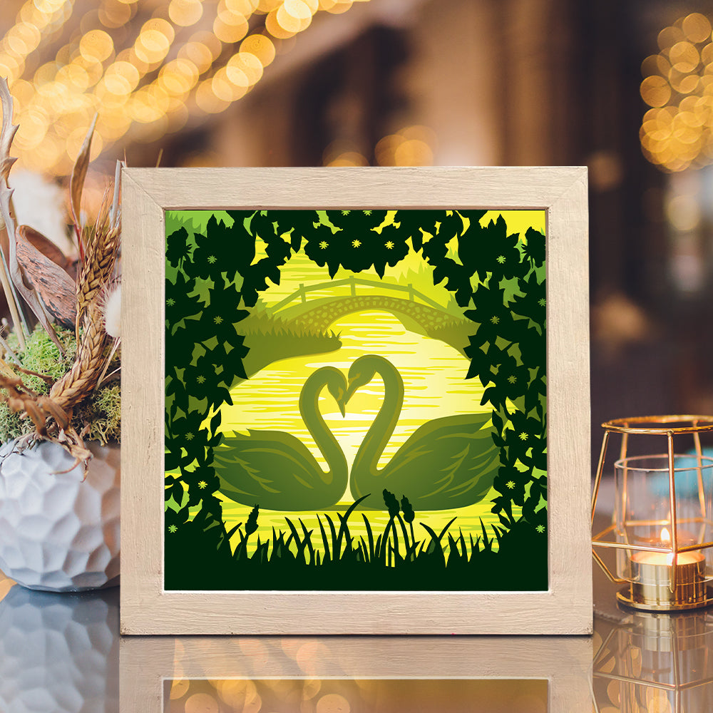 Swan 2 – 3D Lightbox SVG File for Cricut & Silhouette