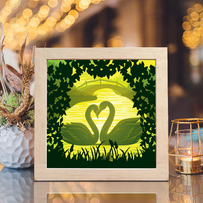 Swan 2 – 3D Lightbox SVG File for Cricut & Silhouette