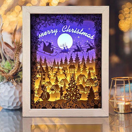 Merry Christmas 16 – 3D Lightbox SVG File for Cricut & Silhouette