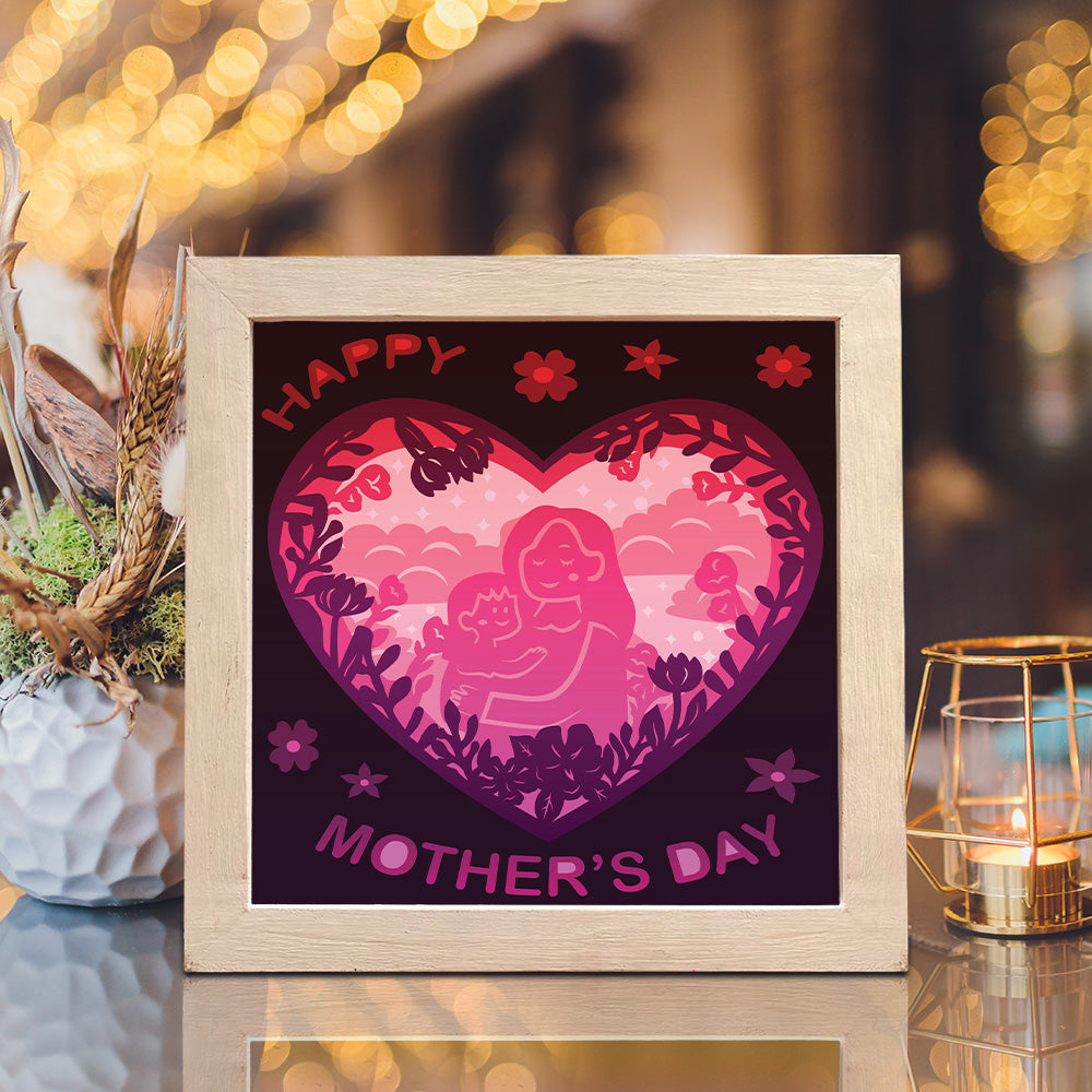 Happy Mother's Day 4 – 3D Lightbox SVG File for Cricut & Silhouette