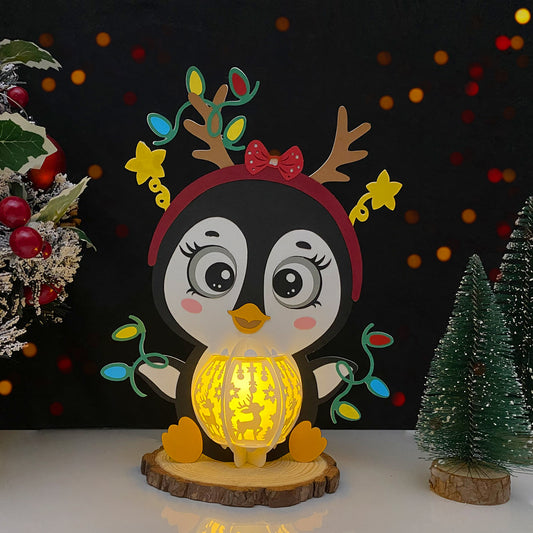 Penguin 2- 3D Christmas Lantern File - Cricut File  - VEKTOR KRAFT