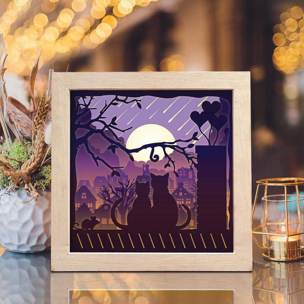 Cat and Moon 1 – 3D Lightbox SVG File for Cricut & Silhouette
