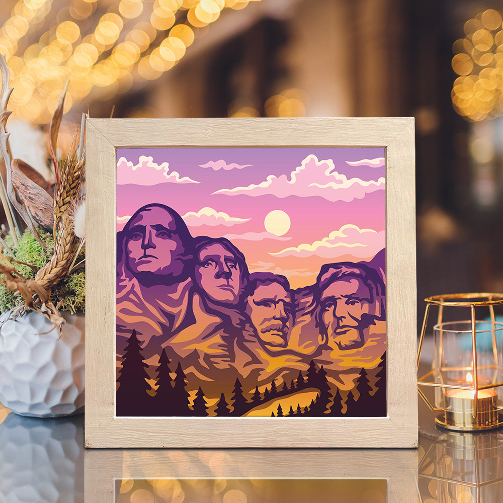 Mount Rushmore – 3D Lightbox SVG File for Cricut & Silhouette