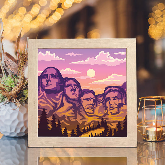 Mount Rushmore - 3D Landscape Papercut Lightbox File - Cricut File - VEKTOR KRAFT