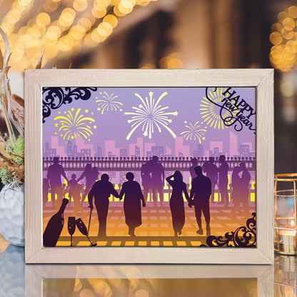 Happy New Year – 3D Lightbox SVG File for Cricut & Silhouette