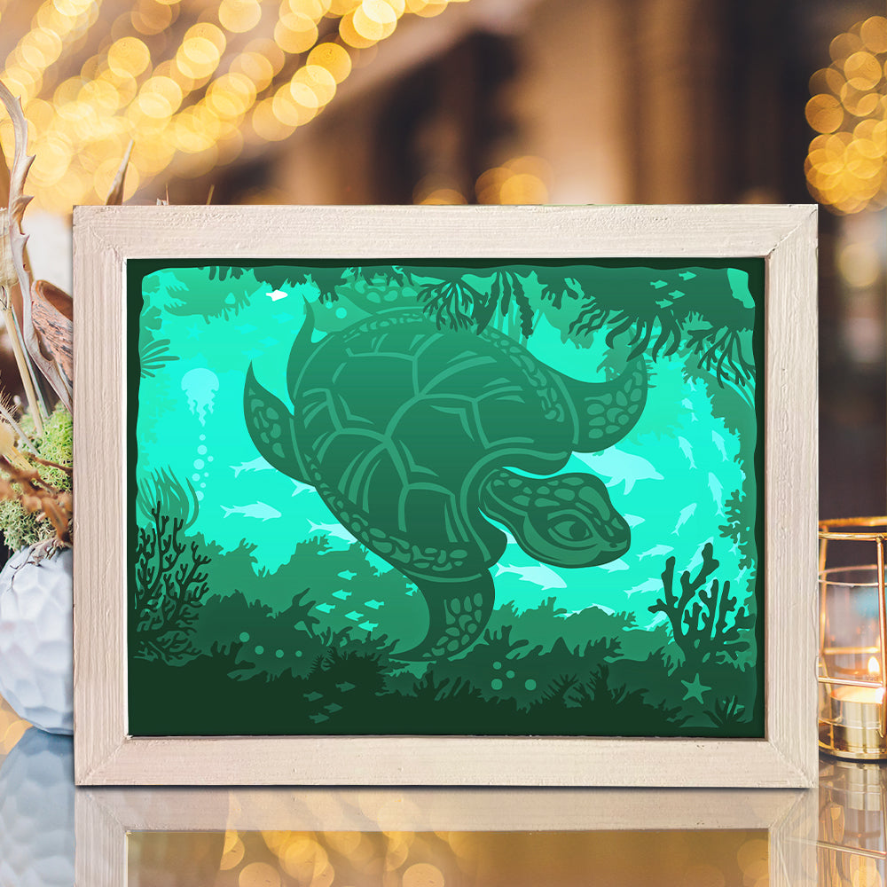 Sea Turtle – 3D Lightbox SVG File for Cricut & Silhouette
