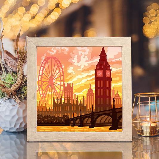 London 2 - 3D Landscape Papercut Lightbox File - Cricut File - VEKTOR KRAFT