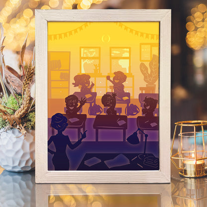 Classroom – 3D Lightbox SVG File for Cricut & Silhouette